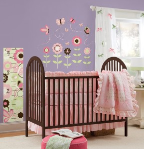 WallPops Nursery Decor Butterfly Garden Peel & Stick Decal Kit