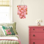 A chandelier with pearl pink tiers from WallPops