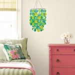 A chandelier with pearl blue tiers from WallPops