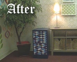 Fabulous DIY Filing Cabinet Idea with WallPops Paint a filing cabinet & finish it with WallPops for a beautiful home office accent!