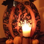 Make your own Halloween candle with a WallPops bat cut out
