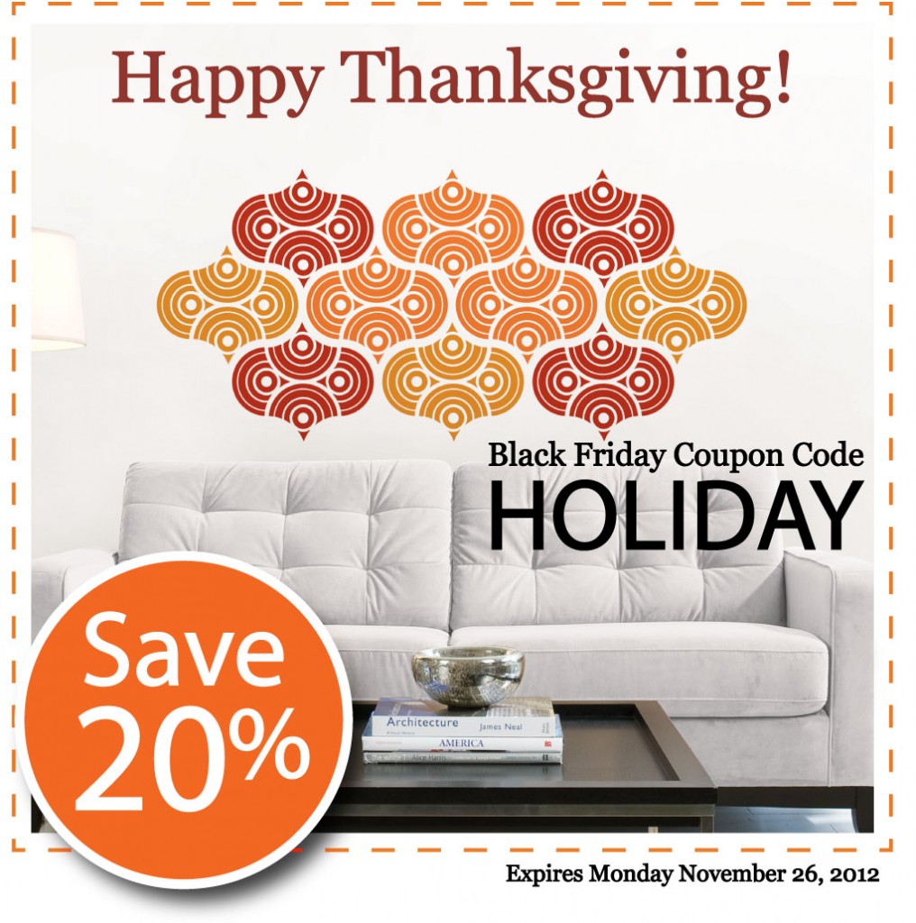 Early Black Friday Savings with Coupon Code HOLIDAY at WallPops