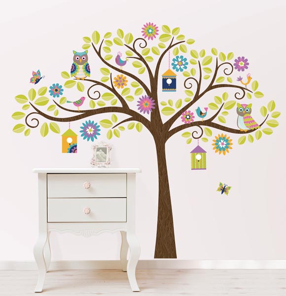 Hoot Hangout Tree Wall Art Kit Nursery Decorating Idea