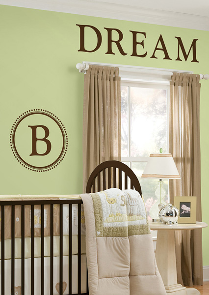 Monogram Wall Decals for Nursery Decorating Idea