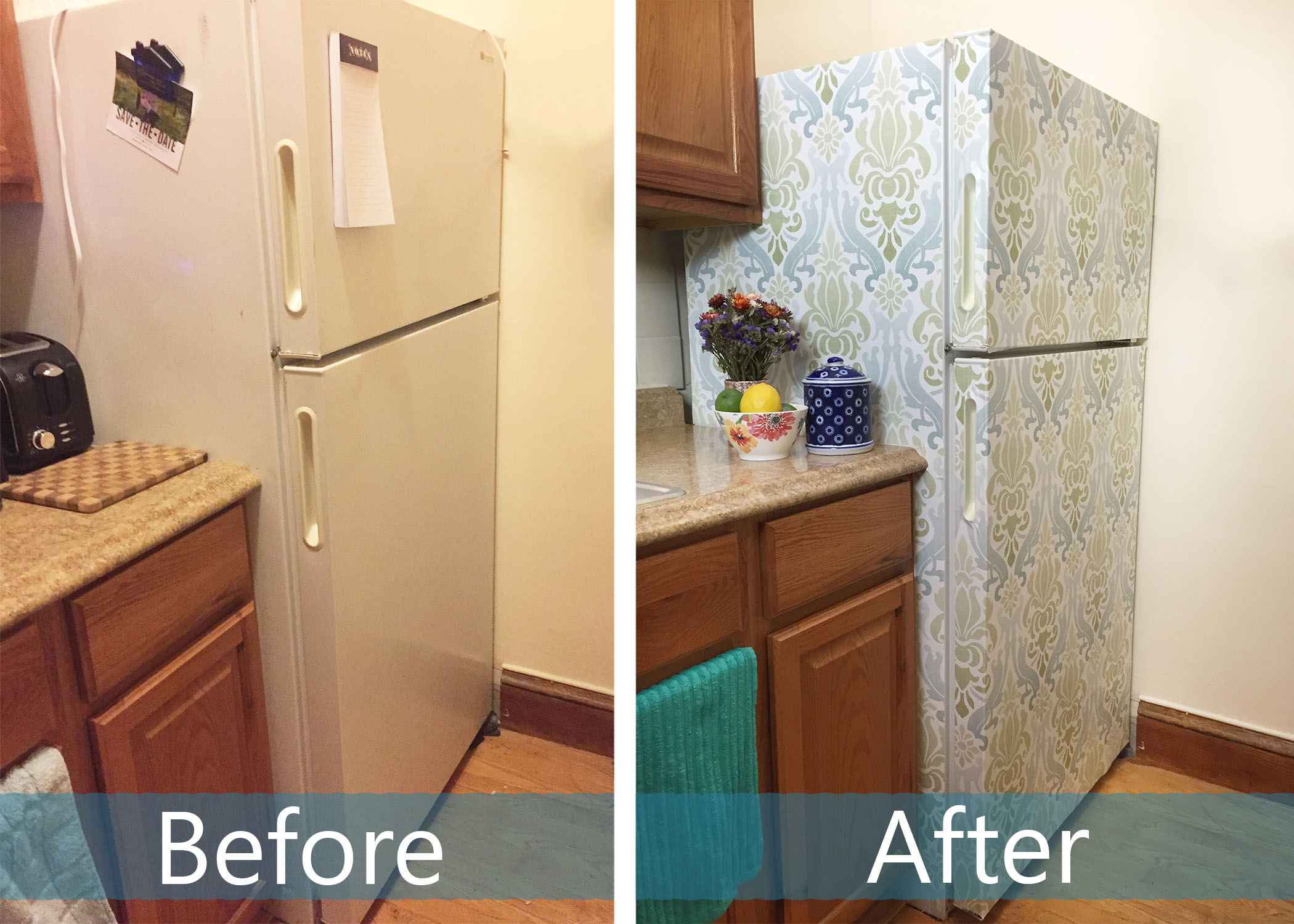 Before and After Refrigerator Makeover