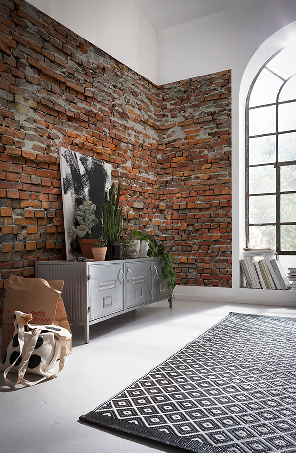 Hyper realistic brick wall mural