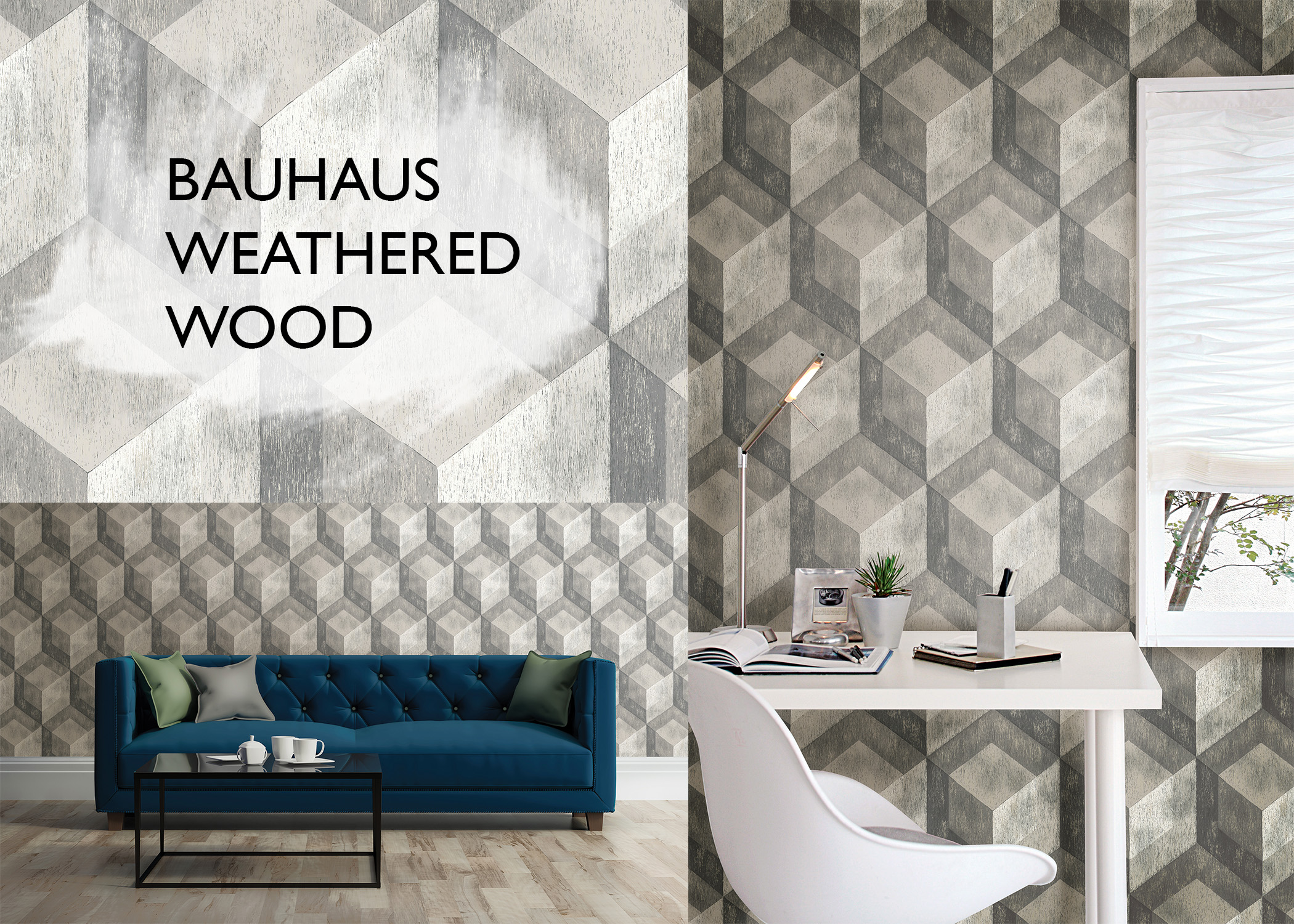 Bauhaus Wood Peel and Stick Wallpaper