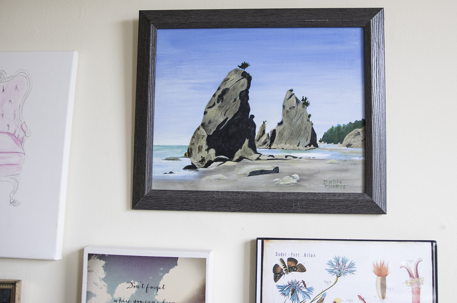 Hand painted beach and cliff art