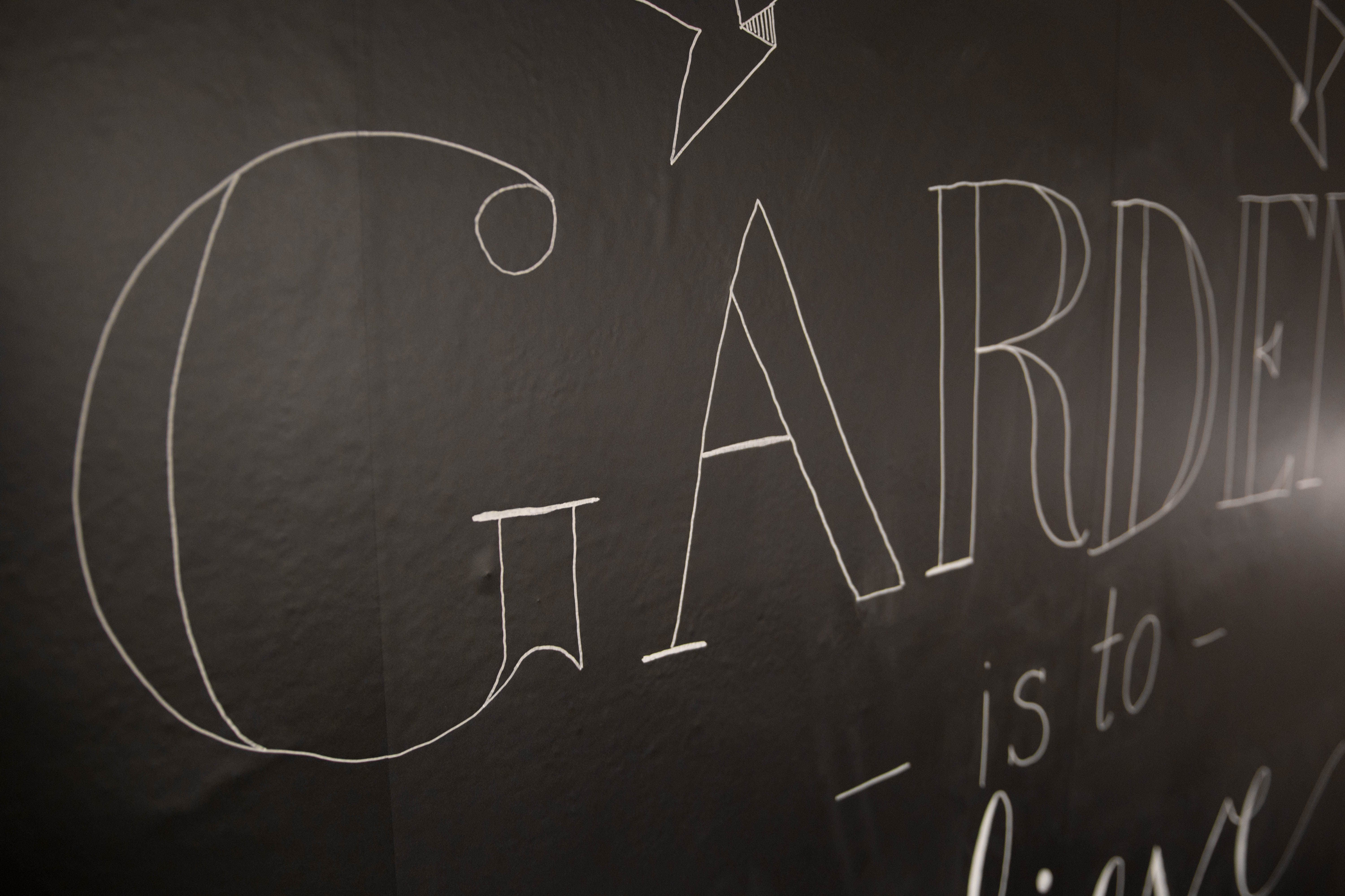 Hand Lettering on Chalkboard Peel and Stick Wallpaper