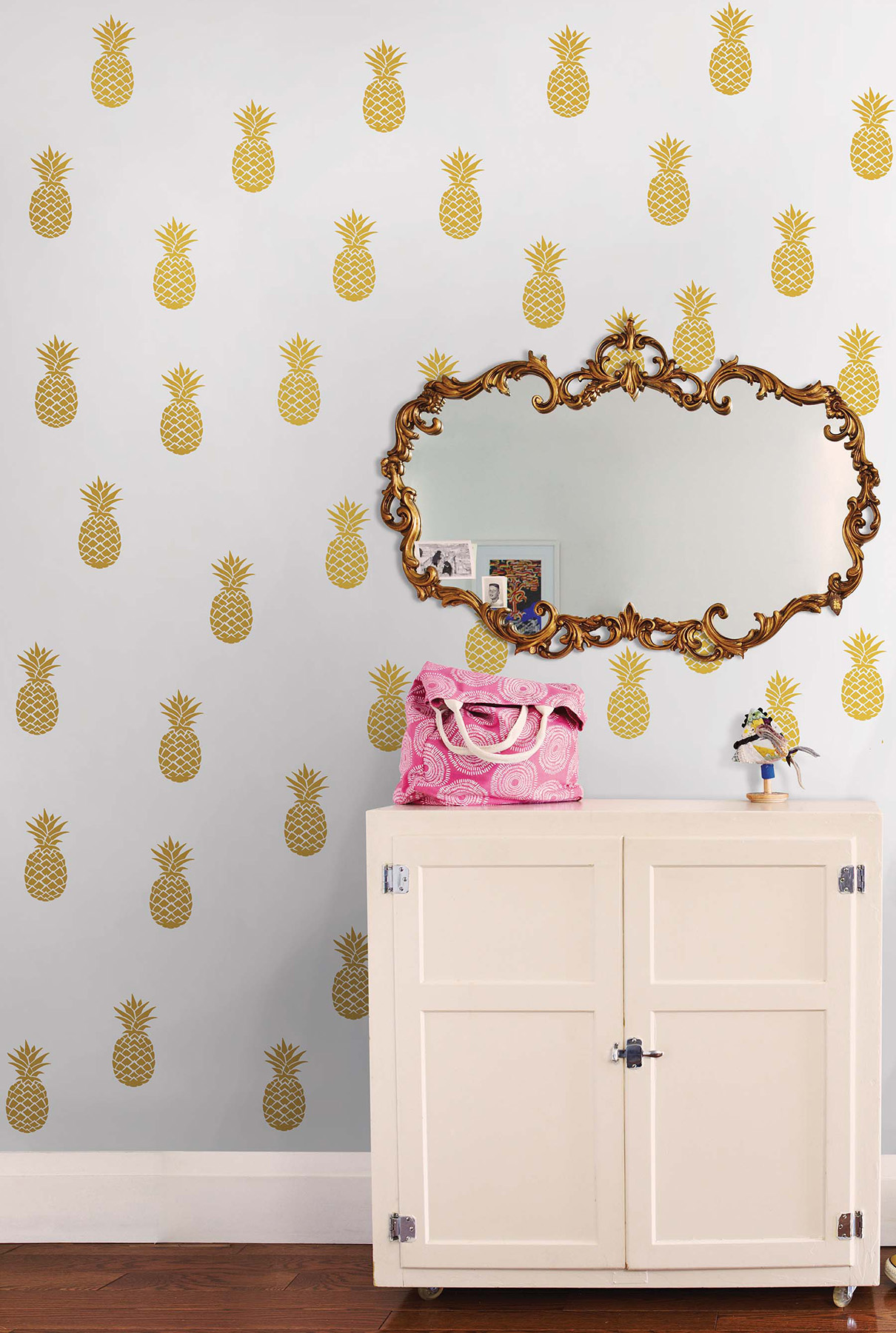 metallic gold pineapple wall decals