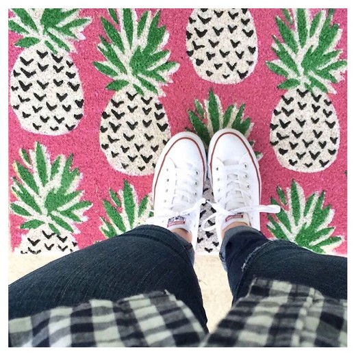 pink pineapple doormat