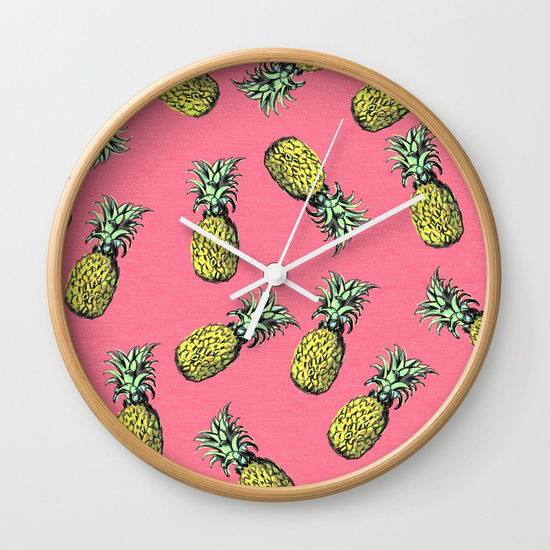 pink pineapple clock