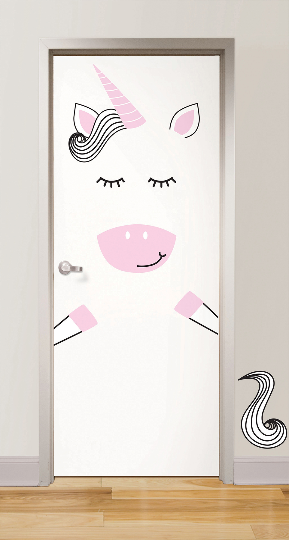 unicorn door decal