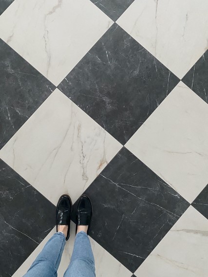 Checkered Tile Floors - Get that Black and White Marble Checkered Look